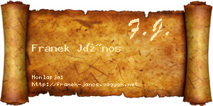 Franek János névjegykártya