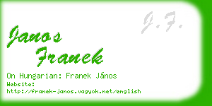janos franek business card